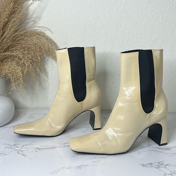 Zara Shoes - ZARA beige patent leather boots Size 7.5 US / Sz 38 EU